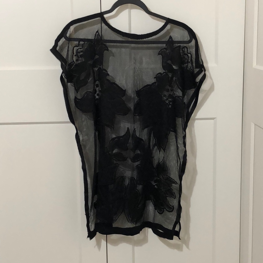 Elegant Black Lace Top/Coverup/Sleep Shirt